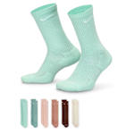 MENS LARGE EVERYDAY CUSHIONED CREW SOCKS 6 PAIRS - MINT