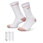 WOMENS MEDIUM CREW SOCKS 3 PAIRS - WHITE
