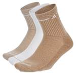 WOMENS CUSHIONED HIGH QUARTER SOCKS 3 PAIRS - BEIGE