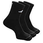 MENS QUARTER SOCKS 3 PAIRS - BLACK