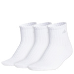 WOMENS SCALLOPED QUARTER SOCKS 3 PAIRS - WHITE