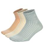 WOMENS SCALLOPED QUARTER SOCKS 3 PAIRS - ASSORTED