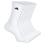 MENS CUSHIONED CREW SOCKS 6 PAIRS - WHITE