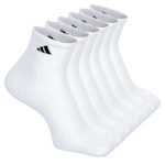 MENS CUSHIONED QUARTER SOCKS 6 PAIRS - WHITE