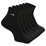 MENS CUSHIONED QUARTER SOCKS 6 PAIRS - BLACK
