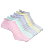 GIRLS SUPERLITE NO SHOW SOCKS 6 PAIRS - ASSORTED