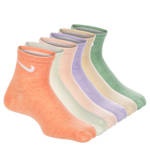 GIRLS EXTRA SMALL QUARTER SOCKS 6 PAIRS - ASSORTED