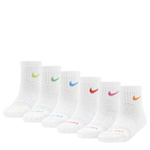 BOYS EVERYDAY PLUS QUARTER SOCKS 6 PAIRS - WHITE