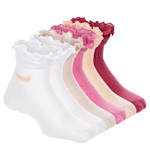 NIKE GIRLS XS RUFFLED QUARTER SOCKS 6 PAIRS - ASSORTED