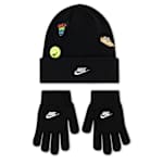 BOYS PATCH BEANIE SET - BLACK