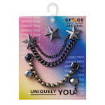 UNISEX PUNK GUNMETAL 5 PACK JIBBITZ - ASSORTED