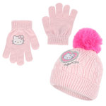 GIRLS BEANIE AND GLOVES SET - PINK