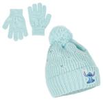 GIRLS STITCH SEQUIN GLITTER BEANIE AND GLOVE SET