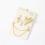 UNISEX GOLD HEART SHOE CHARMS 4 PACK