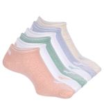 WOMENS NO SHOW SOCKS 6 PAIRS - ASSORTED