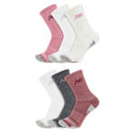WOMENS CREW SOCKS 6 PAIRS - ASSORTED