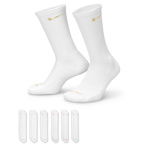 MENS MEDIUM CREW SOCKS 6 PAIRS - WHITE