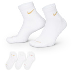 MENS MEDIUM QUARTER SOCKS 3 PAIRS - WHITE