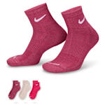MENS MEDIUM QUARTER SOCKS 3 PAIRS - ASSORTED