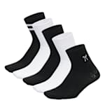 WOMENS SILVER BOW RIB ANKLET SOCKS 5 PAIRS