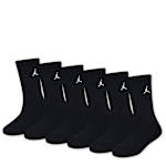 BOYS SMALL EVERYDAY ESSENTIAL CREW SOCKS 6 PAIRS - BLACK