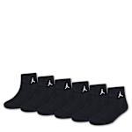 BOYS SMALL EVERYDAY ESSENTIALS QUARTER SOCKS 6 PAIRS - BLACK