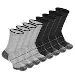 MENS WORK CREW SOCKS 8 PAIRS - GREY
