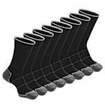MENS WORK CREW SOCKS 8 PAIRS - BLACK