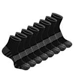 MENS WORK HIGH QUARTER SOCKS 8 PAIRS - BLACK