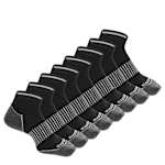 WOMENS QUARTER CREW SOCKS 8 PAIRS - BLACK