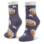 WOMENS ALOE INFUSED CREW SLIPPER SOCK 1 PAIR - ASSORTED