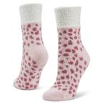 WOMENS ALOE INFUSED CREW SLIPPER SOCK 1 PAIR - PINK