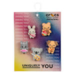 UNISEX CUTE ANIMAL FRIENDS 5 PACK JIBBITZ - ASSORTED