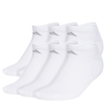 WOMENS CLASSIC CUSHIONED NO SHOW SOCKS 6 PAIRS - WHITE