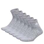WOMENS CLASSIC CUSHIONED QUARTER SOCKS 6 PAIRS - GREY