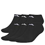 MENS LARGE CLASSIC CUSHIONED NO SHOW SOCKS 6 PAIRS - BLACK
