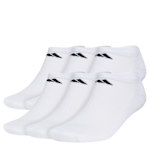 MENS LARGE CLASSIC CUSHIONED NO SHOW SOCKS 6 PAIRS - WHITE