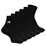 MENS MEDIUM CLASSIC CUSHIONED QUARTER SOCKS 6 PAIRS - BLACK