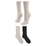 WOMENS WOOL RIB CREW SOCKS 2 PAIRS