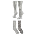 WOMENS SCRUNCH CHUNKY CREW SOCKS 2 PAIRS