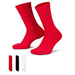 MENS LARGE CREW SOCKS 3 PAIRS - RED
