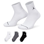 MENS LARGE QUARTER SOCKS 3 PAIRS - WHITE