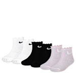 GIRLS XXS RUFFLE QUARTER SOCK 6 PAIRS - ASSORTED