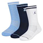 BOYS MEDIUM JERSEY CREW SOCKS 3 PAIRS - LIGHT BLUE