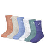 GIRLS SMALL EVERYDAY ESSENTIALS CREW SOCKS 6 PAIRS