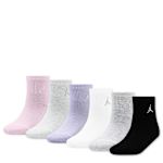 GIRLS SMALL EVERYDAY ESSENTIALS QUARTER SOCKS 6 PAIRS - PINK