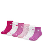 GIRLS XXS QUARTER SOCKS 6 PAIRS - PINK