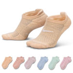 WOMENS MEDIUM NO SHOW TAB SOCKS 6 PAIRS - ASSORTED