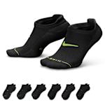 MENS LARGE ELEVATED NO SHOW TAB SOCKS 6 PAIRS - BLACK