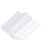 WOMENS SLIP-INS NO SHOW SOCKS 6 PAIRS - WHITE
